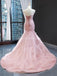 Sweetheart Mermaid Peach Ruffles Fleur Soirée Robes de bal, Robes de bal soirée, 12256
