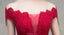 Fora do ombro laço vermelho frisado uma linha longos vestidos de baile, vestidos de festa à noite, 12328