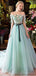Πράσινο Από τον Ώμο Δαντέλα διακοσμημένα με Χάντρες Φορέματα Prom Βραδιού, η Φτηνή Συνήθεια Γλυκό 16 Φορέματα, 18484