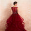 V Λαιμό Σκούρο Κόκκινο με Χάντρες Φόρεμα Μπάλα το Βράδυ Φορέματα Prom, Βράδυ Πάρτι, Φορέματα Prom, 12136