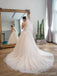 Tulle Simpless Uma linha Long Tail Wedding Dresses, vestidos de casamento longos personalizados, vestidos de casamento baratos, WD208