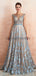Cap Sleeves See Through Beaded A-Line Long Prom Dresses, Evening Party Prom Vestidos, 12137Mais informações