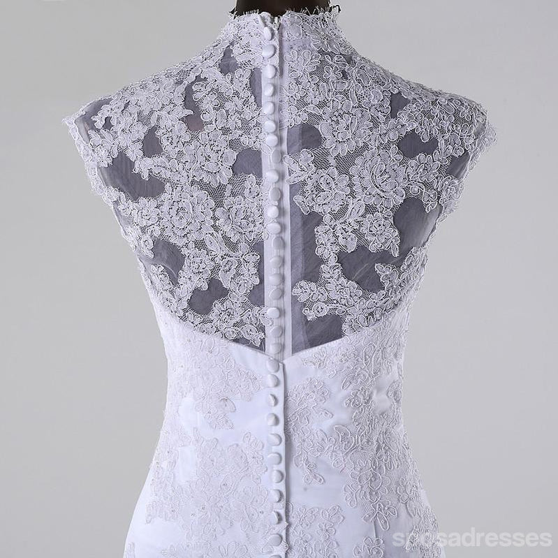 Hoher Ausschnitt Sehen, Durch die Lace Meerjungfrau Hochzeit Brautkleider Custom Made Brautkleider, Günstige Hochzeit, Brautkleider, WD251