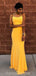 Robes de bal bon marché simples de soirée sirène sexy jaune, robes de bal de soirée, 12184