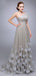 Une épaule gris Tulle longues robes de bal sexy de soirée, pas cher personnalisé Sweet 16 robes, 18507