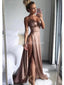 Sexy Side Slit Spaghetti Straps Long Evening Prom Dresses, Vestidos de festa à noite, 12223