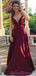 Robes de bal longues de soirée A-ligne marron licou simples, robes personnalisées bon marché bon marché 16, 18462