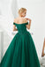 Verde esmeralda Off Ombro de Uma linha Longa Noite de Baile, Vestidos de Noite, Vestidos de Festa de Formatura, 12129