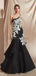 Une ride d'épaule robes de bal d'étudiants de soir de sirène noires, robes de bal d'étudiants du parti du soir, 12075