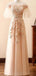 Tulle Off The Shoulder Embroidered Prom Dresses, Sweet 16 Prom Dresses, 12465