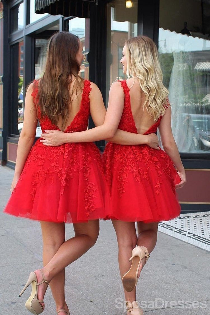 V λαιμό φωτεινό κόκκινο σύντομο σύντομο homecoming φορέματα σε απευθείας σύνδεση, CM826