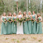 Vestidos de dama de honra baratos de Chiffon Verde Incompatíveis online, WG612