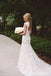 Ανοικτά πίσω μανικιών ΚΑΠ δαντελλών Νυφικά φορέματα γάμου γοργόνων μακριά, WD291