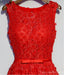 Red Lace Perlen Runder Ausschnitt Homecoming Prom Kleider, Günstige Korsage Zurück Kurze Party Prom Kleider, die Perfekte Homecoming Kleider, CM253