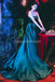 Emerald Green Spaghetti Straps Perled Long Evening Prom Robes, Robes de bal soirée, 12275