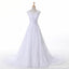 Λευκών Σεσουλών Neckline Δαντελλών Μια γραμμή Νυφικά Φορέματα, Custom Made νυφικά, Προσιτές Νυφικά Φορέματα, WD253