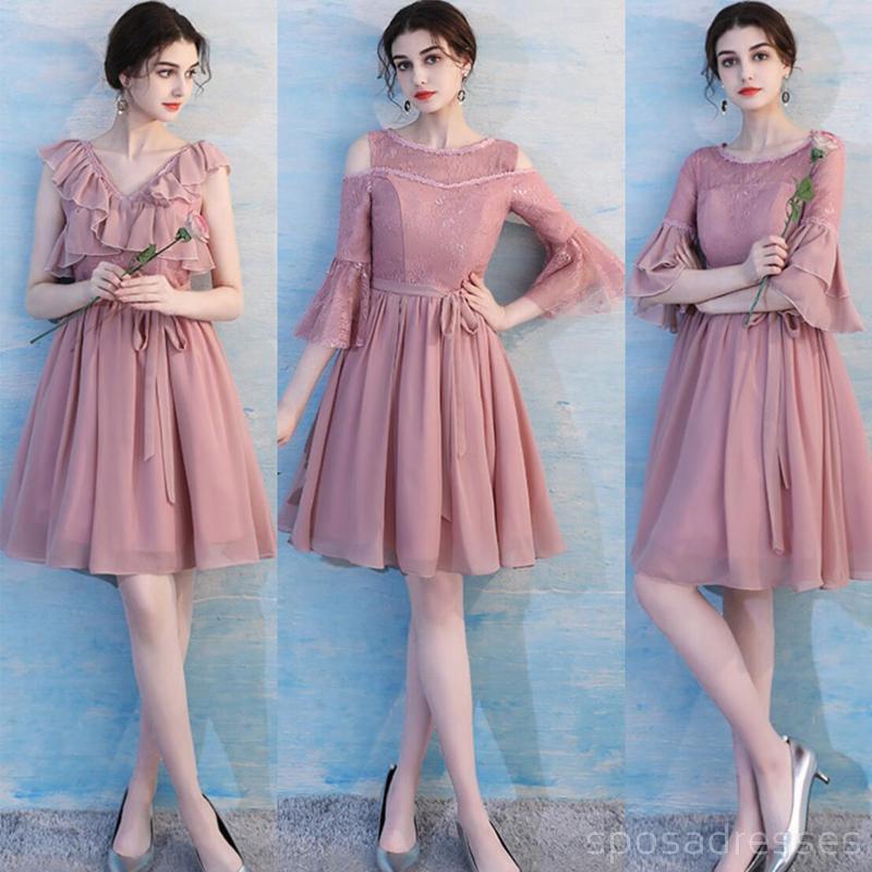 Dusty Pink Chiffon Αναντιστοιχούν απλά φθηνά φορέματα παράνυμφων στο Διαδίκτυο, WG513