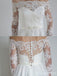 Robes de mariée pas cher en dentelle à manches longues et épaules dénudées en ligne, WD336