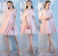 Blush rosa barato incompatível simples curto dama de honra vestidos on-line, WG516