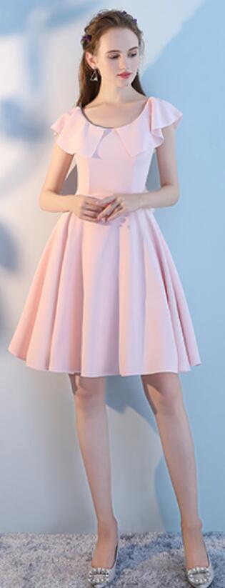 La rougeur la demoiselle d'honneur bon marché simple mal assortie courte rose s'habille en ligne, WG515