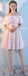 Blush rosa curto incompatível simples baratos dama de honra vestidos online, WG515