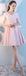 Blush rose pas cher dépareillé simple robes de demoiselle d'honneur courte en ligne, WG516