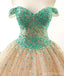 Robe de bal longue à épaules dénudées en strass vert, robes de bal longues et pas chères, robes Sweet Sweet 16, 18434