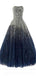 Robe de soirée longue sans bretelles bleu marine scintillante A-ligne, Robes Sweet 16 personnalisées bon marché, 18544