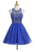 Βασιλικό Μπλε Προκλητικός Ανοίξτε πίσω το διακοσμημένο με Χάντρες Halter homecoming prom φορέματα, CM0021