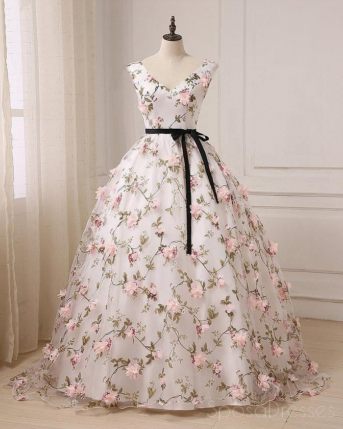 Το 2018 το Β-Λαιμός Μια γραμμή από Δαντέλα Λουλούδι Μακρύ Βράδυ Φορέματα Prom, 17553