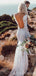 Sexy Backless Lace Mermaid Robes de mariée pas cher en ligne, robes de mariée à manches longues, WD441
