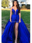 Sexy Backless Royal Blue A-Line Long Evening Prom Dresses, Evening Party Prom Dresses, 12297Mais informações