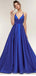 Spaghetti Straps Royal Blue Cheap Long Evening Prom Robes, Cheap Custom Sweet 16 Robes, 18510