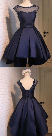 Ναυτικό Μπλε Δαντέλα Σέξι Εξώπλατο Short Homecoming Prom Φορέματα, Οικονομικά Σύντομο Κόμμα Χορό Γλυκό 16 Φορέματα, Τέλεια Homecoming Φορέματα Κοκτέιλ, CM369