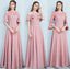Dusty Pink Floor Length Mismatched Simple Cheap Bridesmaid Dresses Online, WG517