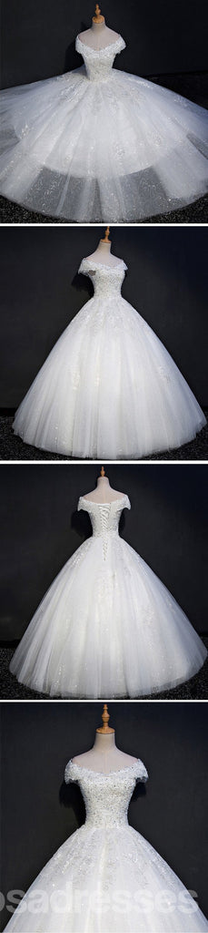 Η δαντέλλα μανικιών ΚΑΠ που διακοσμείται με χάντρες Α Νυφικά, επί παραγγελία γαμήλια φορέματα, φτηνές γαμήλιες εσθήτες, WD212