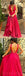 Sexy Dos nu Rouge Foncé Col en V Une ligne Longue de Soirée, Robes de Bal, 17458