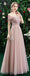 Robes de demoiselle d'honneur pas cher rose pâle longueur de plancher dépareillées en ligne, WG531