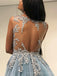 Sexy Open Back Ver Através de Open Back A-line Long Evening Prom Dresses, Cheap Custom Sweet 16 Vestidos, 18555