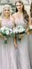 Robes de demoiselle d'honneur longues en mousseline de soie simples en ligne, robes de demoiselles d'honneur pas chères, WG692