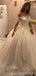 Shoulder Long Sleeves Lace Chapel Tail Scoop A line Wedding Dresses Online, WD406