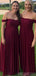 Off Ώμος Σκούρο Κόκκινο Μακριά Παράνυμφος Φορέματα Σε απευθείας σύνδεση, Φτηνές Παράνυμφοι Φορέματα, WG737