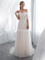 Querida simples ver através do laço A linha de vestidos de casamento baratos on-line, vestidos de noiva exclusivos, WD577