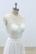 Robes de mariée simple en dentelle col V en tulle jupe en ligne, WD394