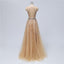 Sparkly βαριά beaded μοναδικό Bateau Α-γραμμή μακρύ βράδυ prom φορέματα, πολυτελή γλυκά 16 φορέματα, 18346