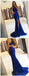 Vestidos de baile para os estudantes de tarde de sereia de divisão sexy azuis reais, vestidos de baile para os estudantes partidários sexy, 17139