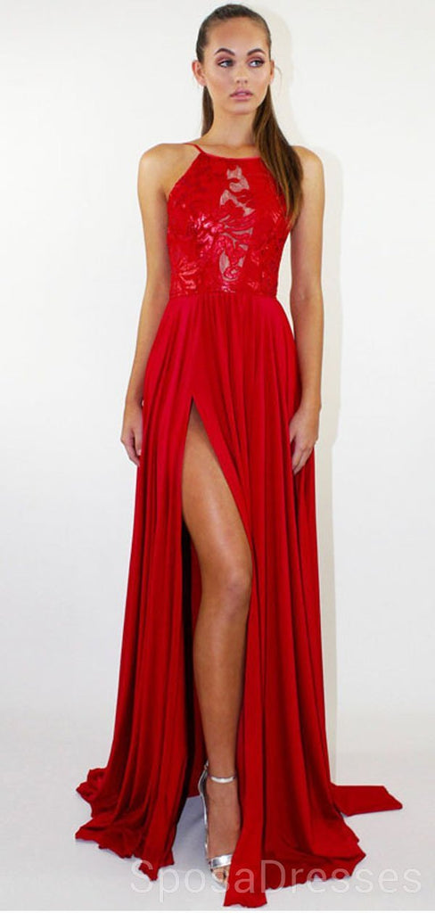 Σέξι backless πλευρά σχισμή γοργόνα κόκκινο βράδυ prom φορέματα, φτηνά custom γλυκό 16 φορέματα, 18494