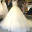 Topo de cadarço de marfim atordoante popular barato alinha vestidos de casamento, vestido de noiva, WD0017