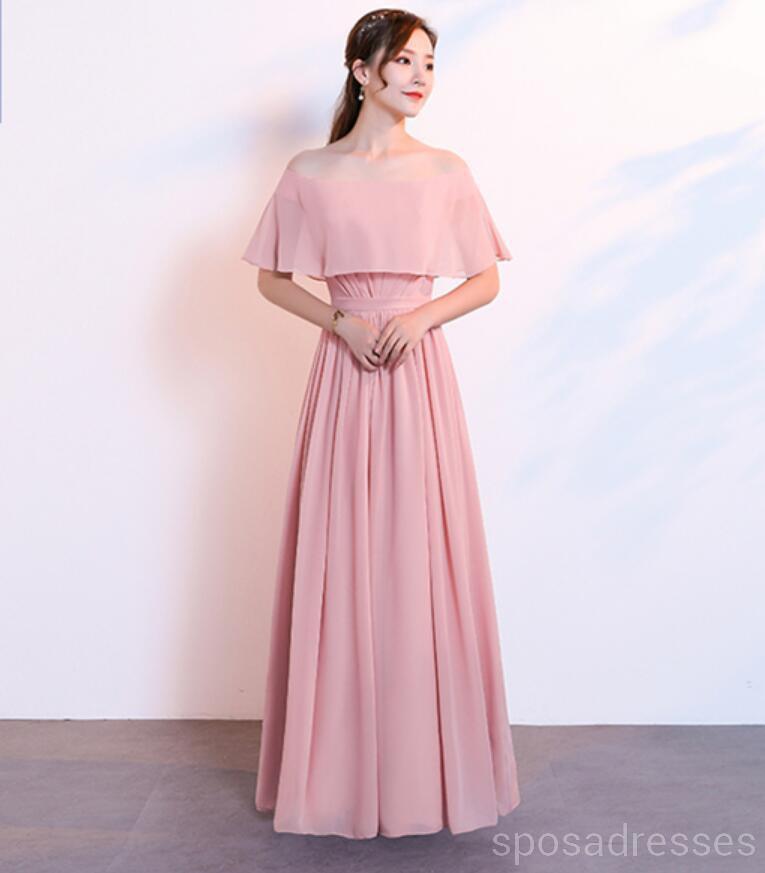 Blush rosa até o chão comprimento incompatível chiffon dama de honra vestidos on-line, WG534