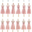 Jolie différente rougeur de styles mal assortie en mousseline longueur de genou rose robes de demoiselle d'honneur bon marché, WG184